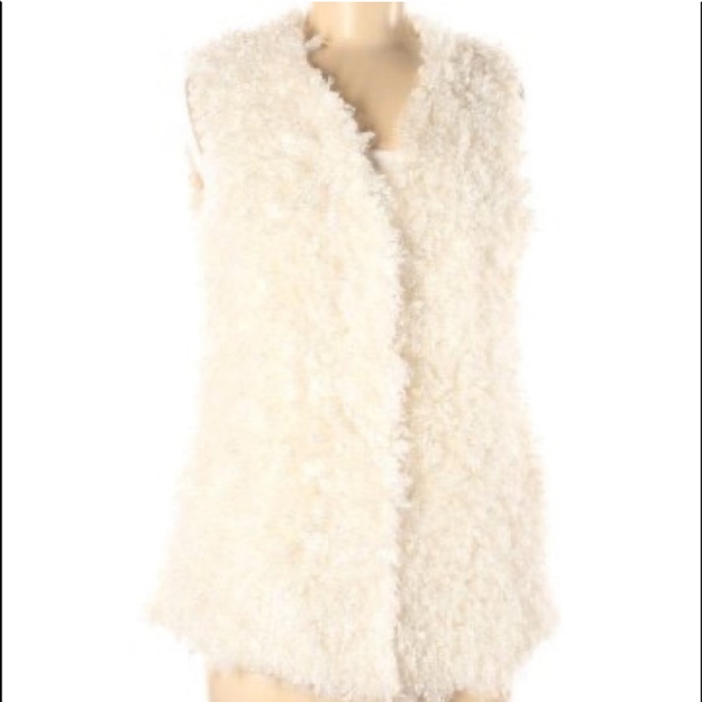 Vertigo Fuzzy Ivory Vest
